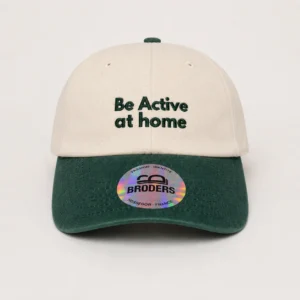 Casquette bicolore écru et vert Be Active at home