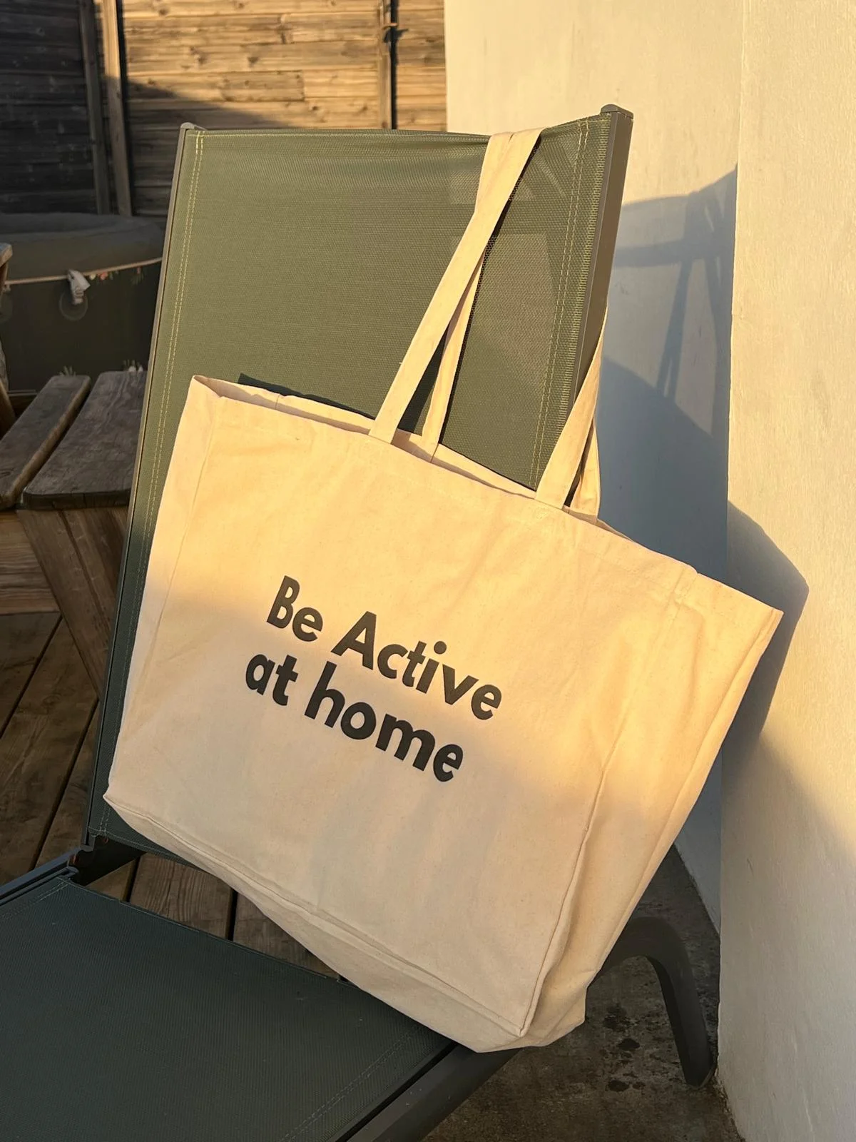 Tote bag écru Be Active at home
